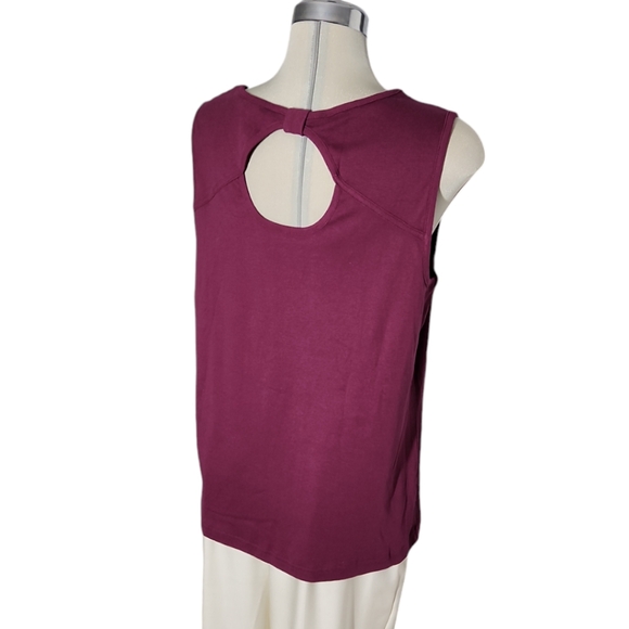 Encode Burgundy Sleeveless 100% COTTON Top Size 2X - Picture 3 of 12